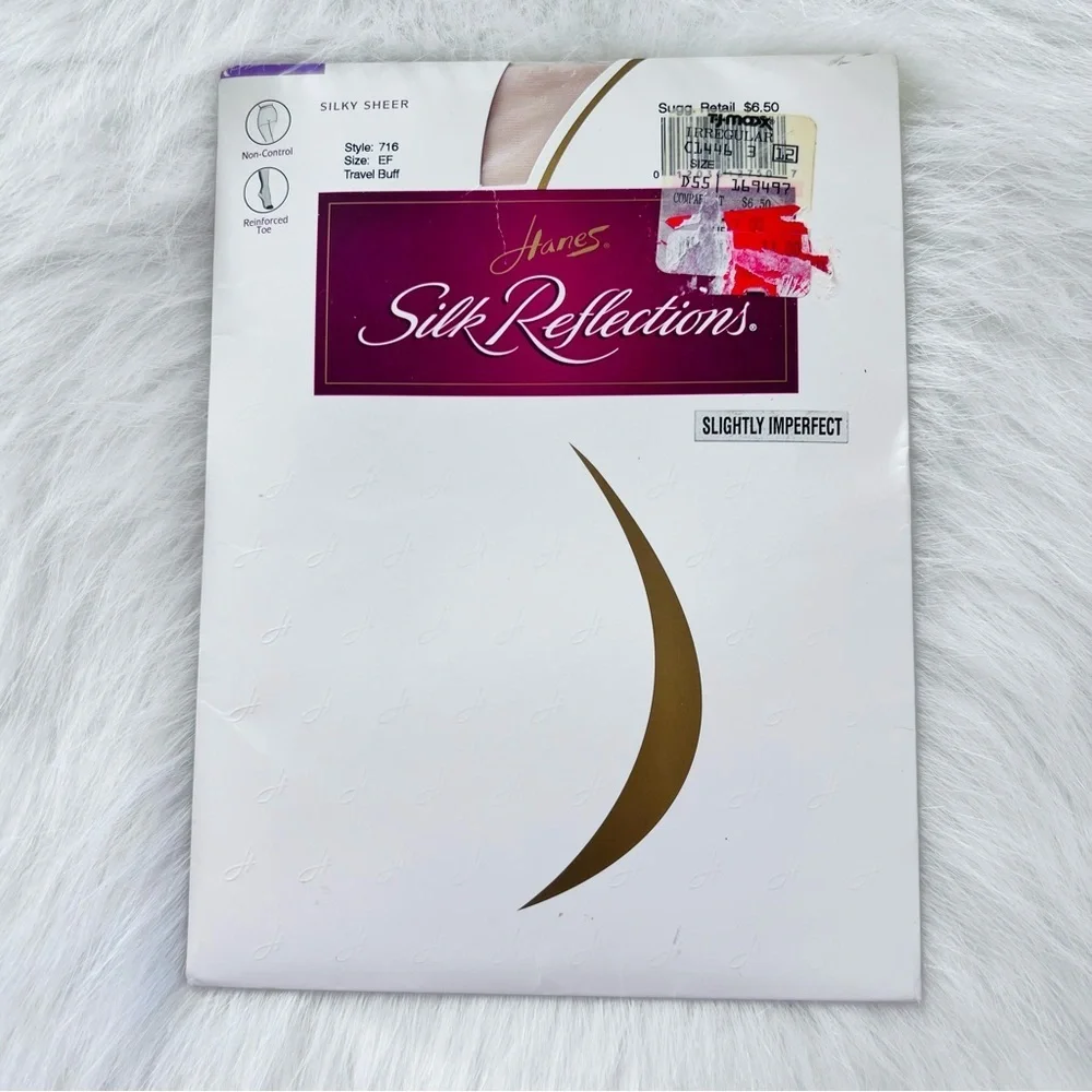 Hanes Silk Reflections VINTAGE NEW Slightly Imperfect Hosiery in Travel Buff  EF